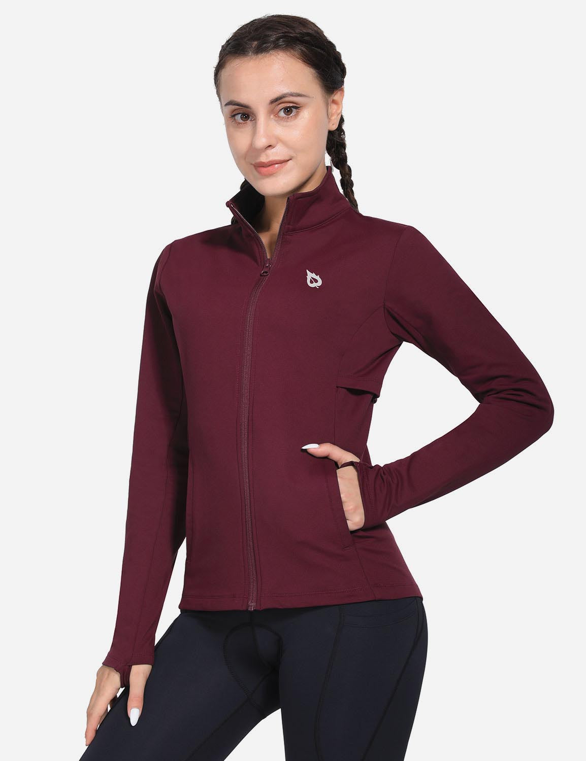 Baleaf Women's Stand Up Collar Full Zip Thermal Jacket – Baleaf Sports