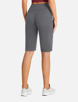 Baleaf Women's Flyleaf Pull-On Bermuda Shorts dbd005 Grey Back