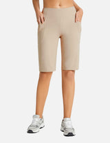 Baleaf Women's Flyleaf Pull-On Bermuda Shorts dbd005 Khaki Main