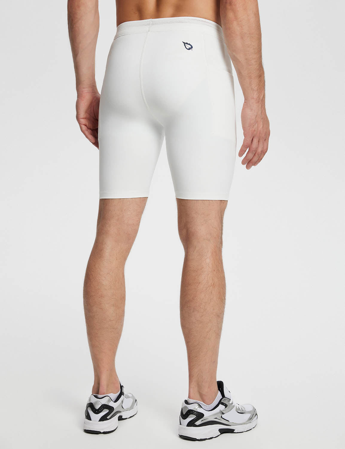 Baleaf Men's Lycra 2-in-1 Compresion Shorts (Website Exclusive) dbd060 Lucent White Back
