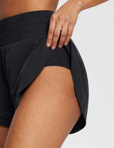 Baleaf Women's Flyleaf High Rise 3" Shorts ebd010 Anthracite Details