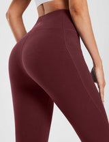 #Baleaf Women's High Rise Knee-length Pocketed Capris Chocolate Truffle Details