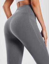 #Baleaf Women's High Rise Knee-length Pocketed Capris Smoked Pearl Details