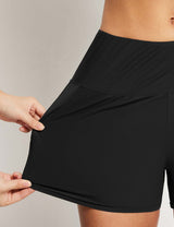 Baleaf Women's Quick Dry UPF50+ High Waisted Swim Shorts Anthracite Details