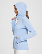 #Baleaf Women's UPF 50+ Lightweight Hoodie ega005 Kentucky Blue Side