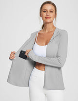 #Baleaf Women's UPF 50+ Lightweight Hoodie ega005 High-Rise Details