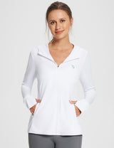 #Baleaf Women's UPF 50+ Lightweight Hoodie ega005 Lucent White Main