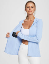 #Baleaf Women's UPF 50+ Lightweight Hoodie ega005 Kentucky Blue Details