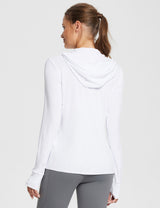 #Baleaf Women's UPF 50+ Lightweight Hoodie ega005 Lucent White Back