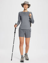 Baleaf Women's UPF 50+ Quick-Dry Sun Shirts ega010 Light Gray Full