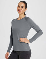 Baleaf Women's UPF 50+ Quick-Dry Sun Shirts ega010 Light Gray Side