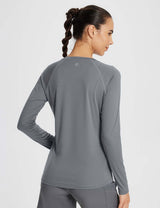 Baleaf Women's UPF 50+ Quick-Dry Sun Shirts ega010 Light Gray Back