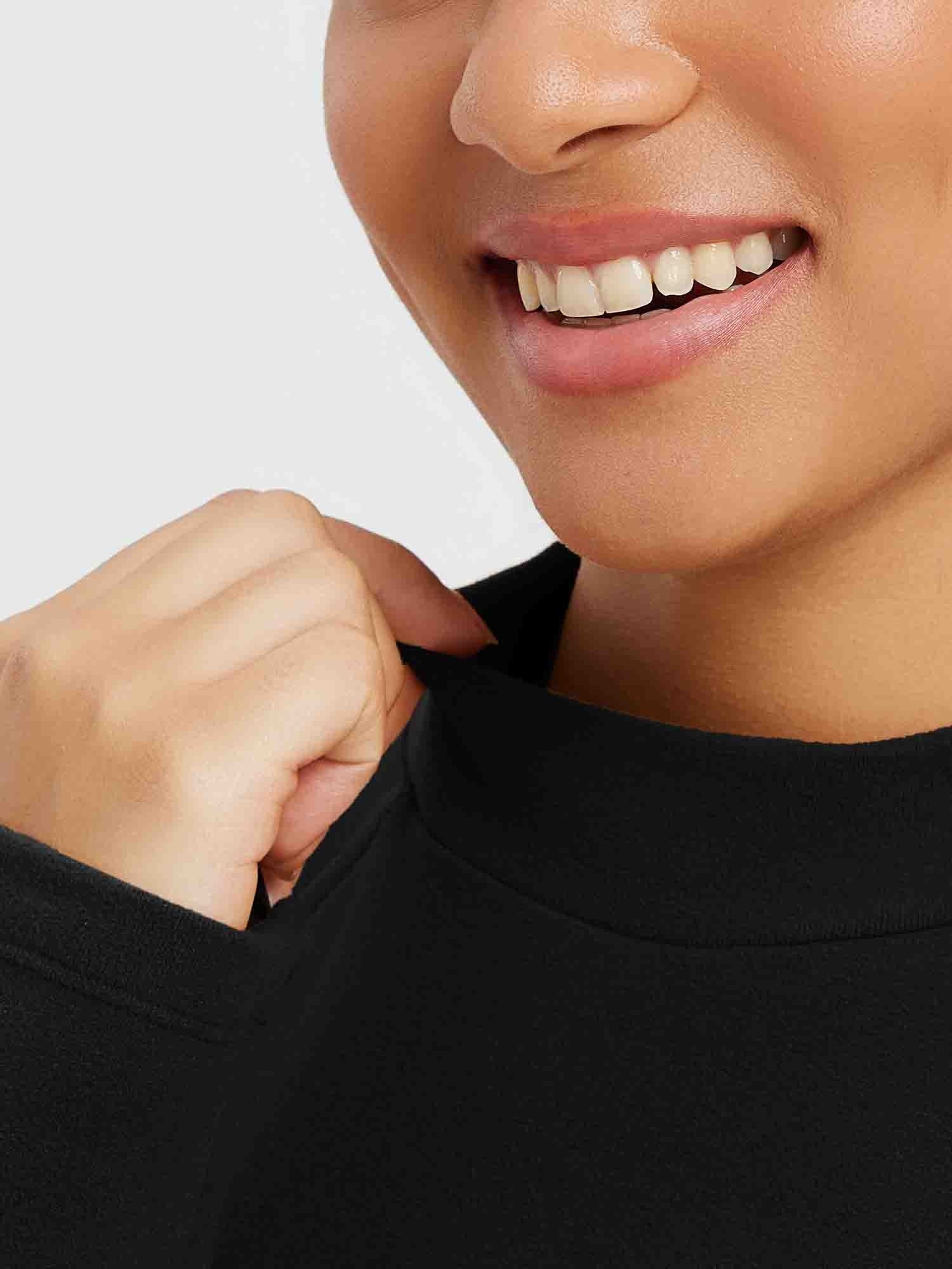 Women's Fleece Running Shirt | Thermal Mock Neck Top – Baleaf Sports