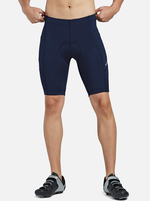 Men's UPF 50+ Cycling Shorts With Side Pockets in Navy Blue