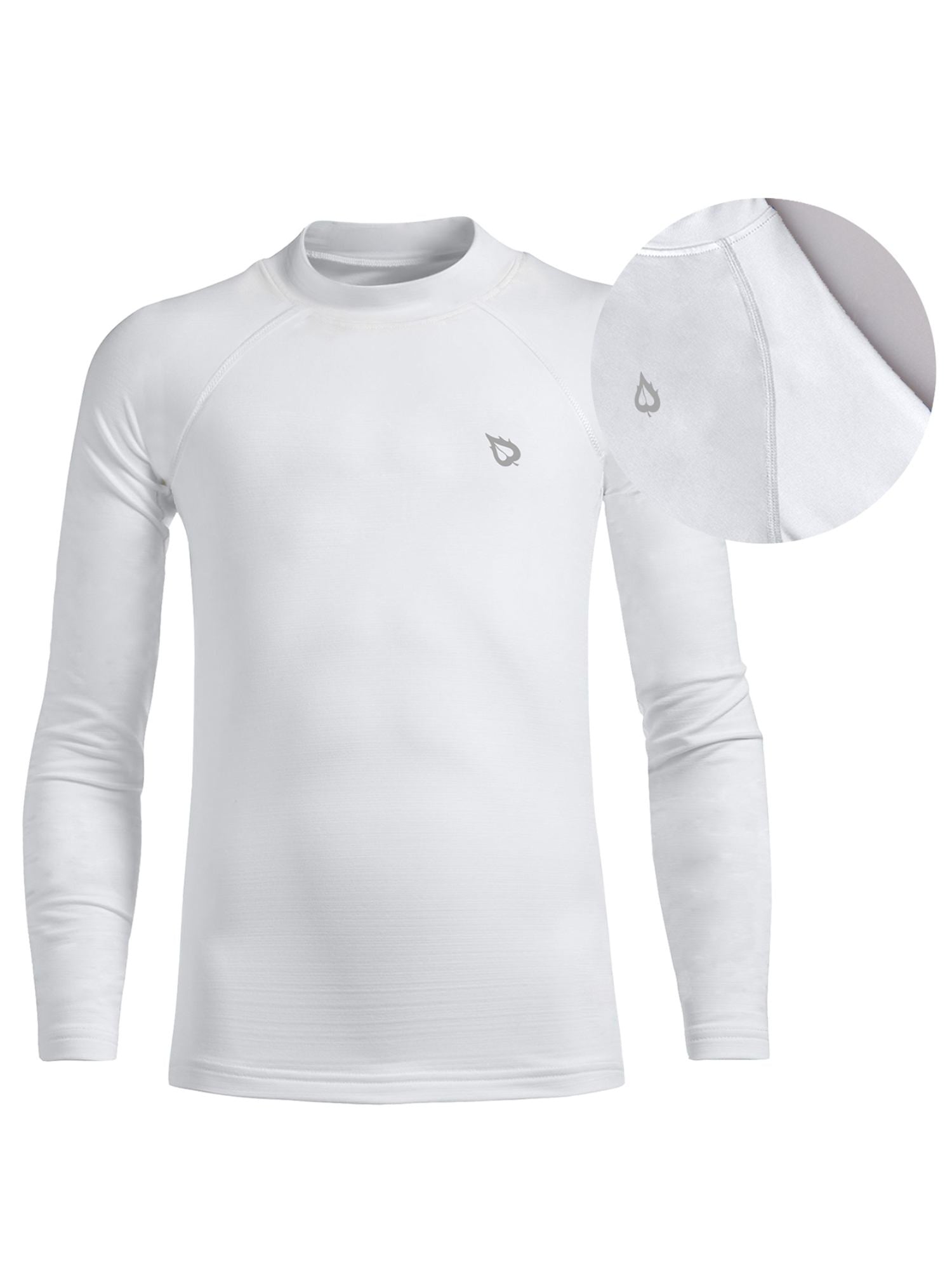 baleaf Boys Thermal Compression Shirts Youth Long Sleeve Fleece Base Layer Soccer Football Cold Gear
