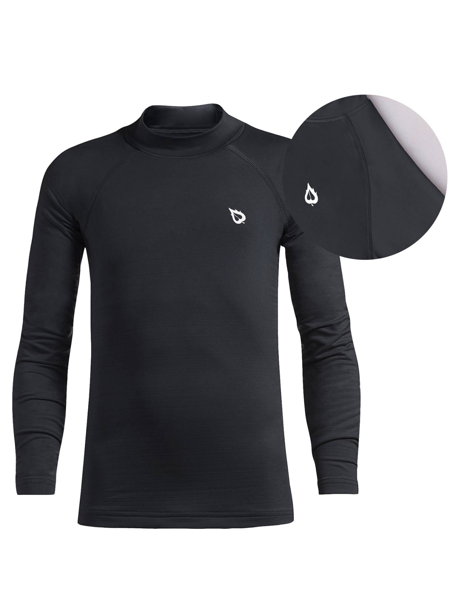 baleaf Boys Thermal Compression Shirts Youth Long Sleeve Fleece Base Layer Soccer Football Cold Gear