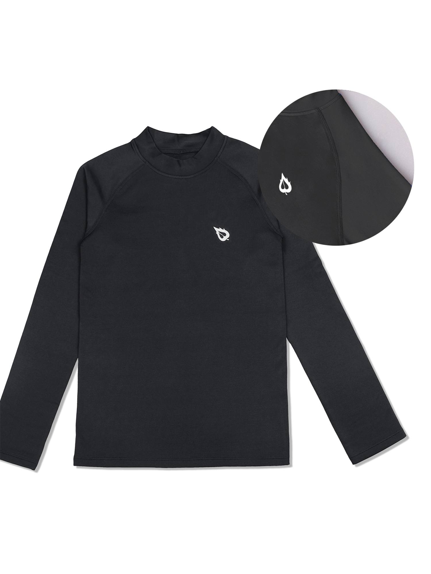 baleaf Boys Thermal Compression Shirts Youth Long Sleeve Fleece Base Layer Soccer Football Cold Gear