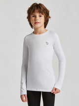baleaf Boys Compression Shirt Long Sleeve Youth Undershirts Kids Football Baseball Baselayer Cold Gear Quick Dry