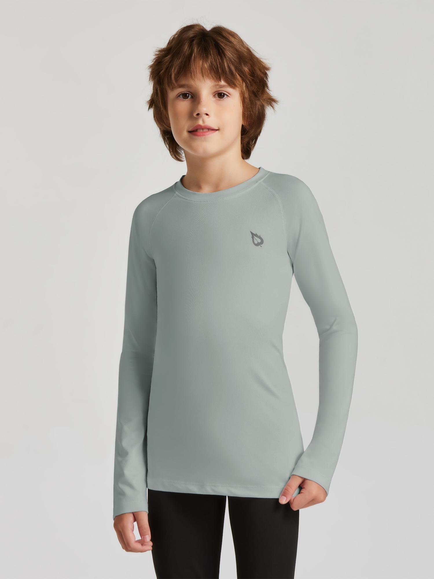 baleaf Boys Compression Shirt Long Sleeve Youth Undershirts Kids Football Baseball Baselayer Cold Gear Quick Dry