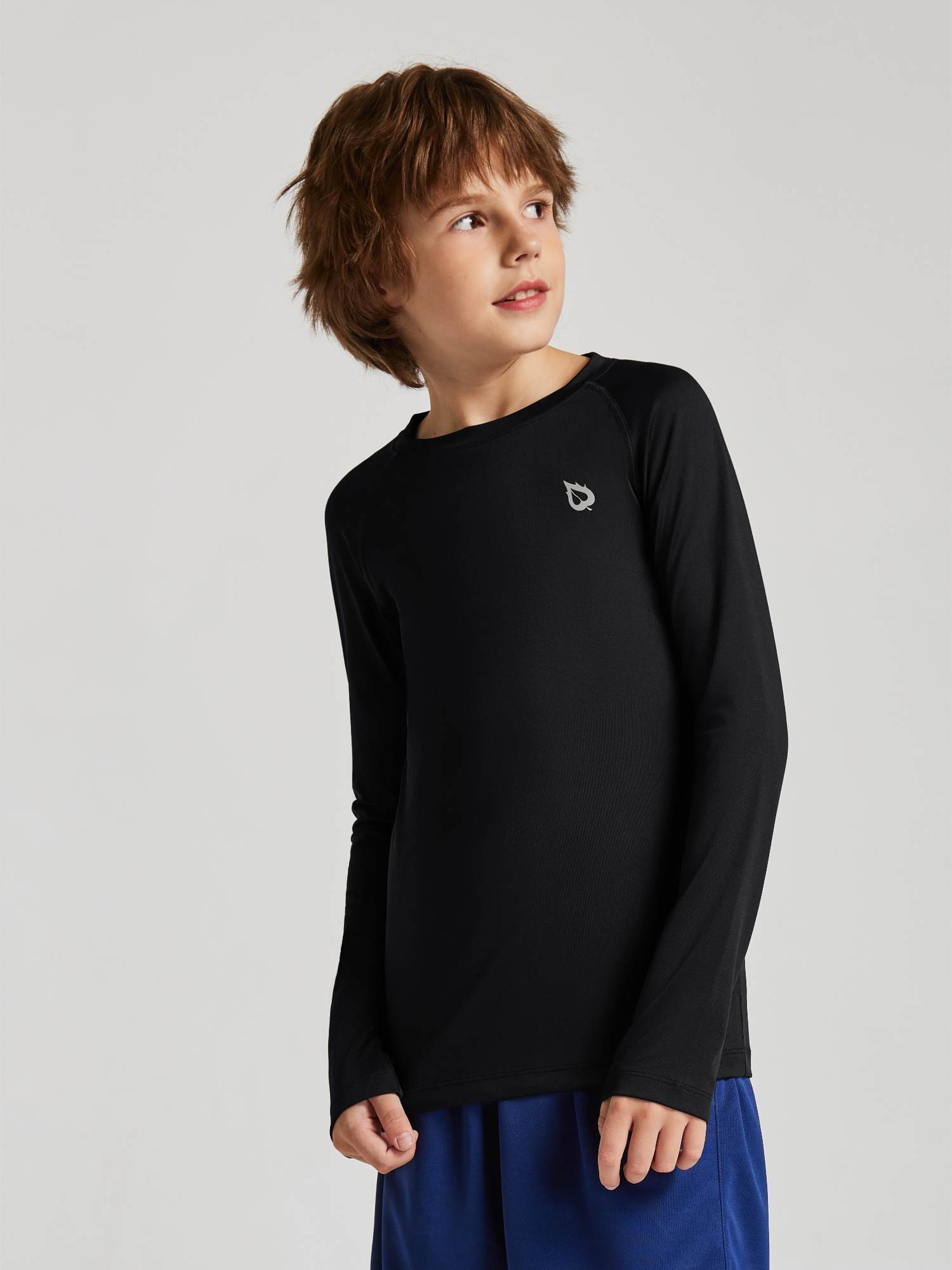 baleaf Boys Compression Shirt Long Sleeve Youth Undershirts Kids Football Baseball Baselayer Cold Gear Quick Dry