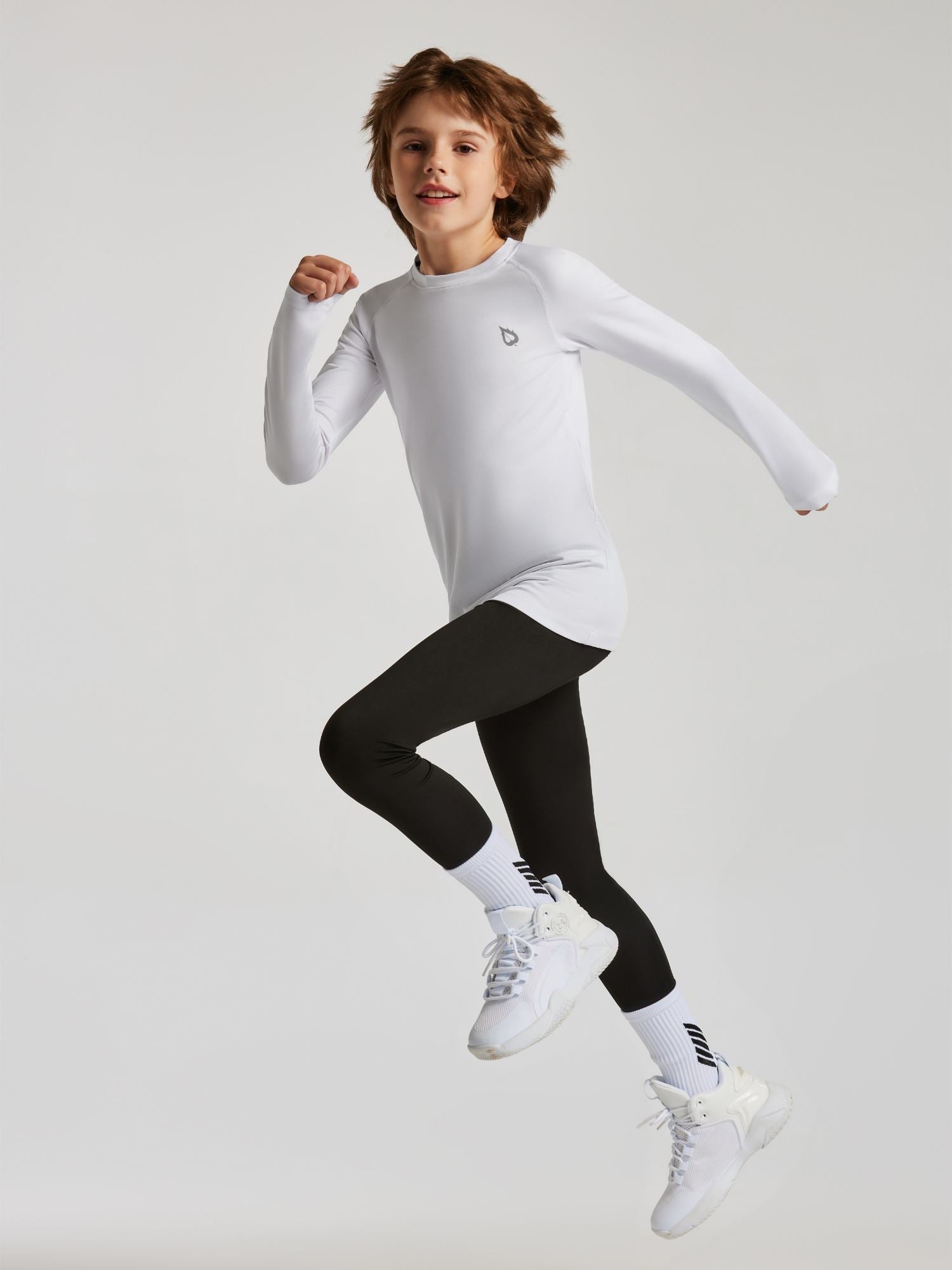 baleaf Boys Compression Shirt Long Sleeve Youth Undershirts Kids Football Baseball Baselayer Cold Gear Quick Dry