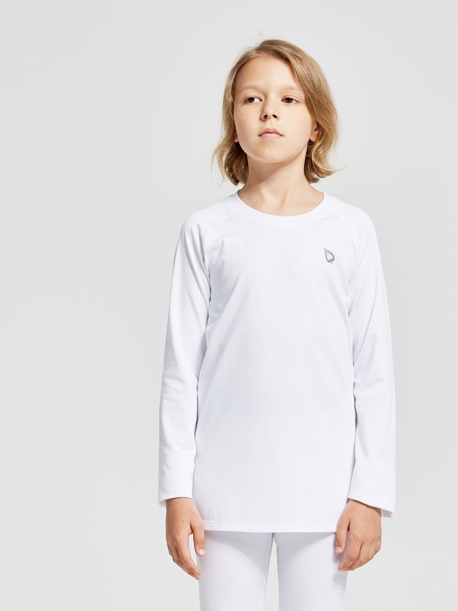 baleaf Boys Thermal Compression Shirts Youth Long Sleeve Fleece Base Layer Soccer Football Cold Gear