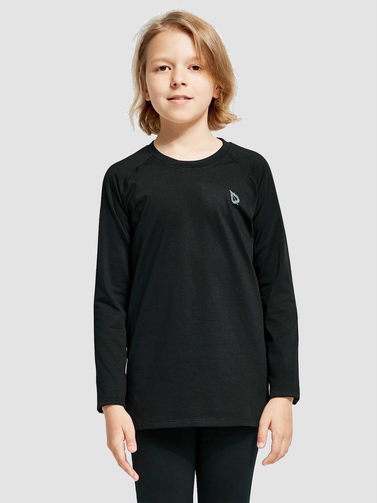 baleaf Boys Thermal Compression Shirts Youth Long Sleeve Fleece Base Layer Soccer Football Cold Gear