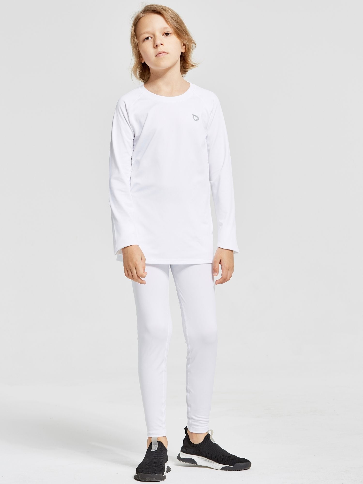 baleaf Boys Thermal Compression Shirts Youth Long Sleeve Fleece Base Layer Soccer Football Cold Gear