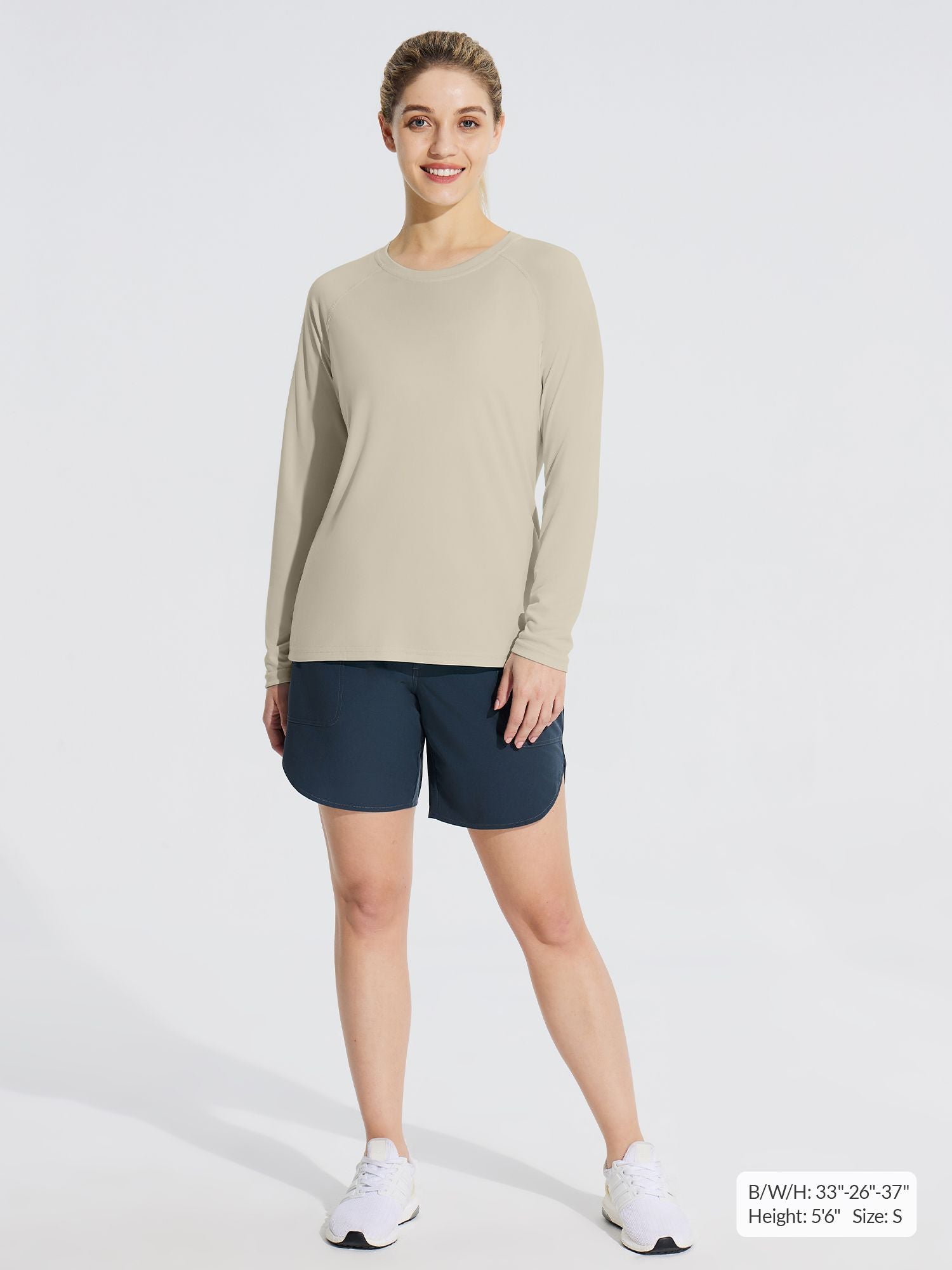 UPF50+ Camisa de sol en el cuello de la tripulación