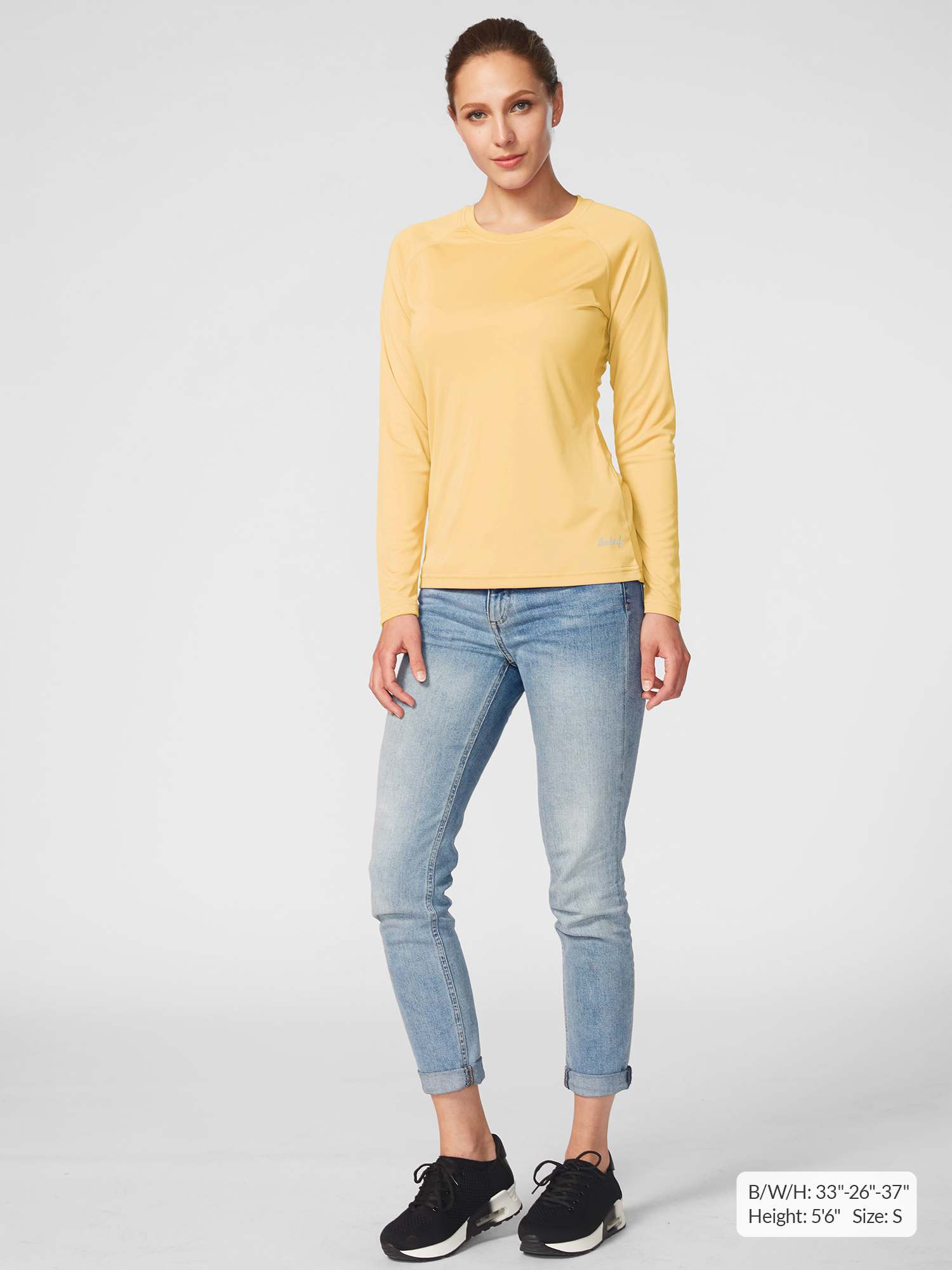 UPF50+ Camisa de sol en el cuello de la tripulación