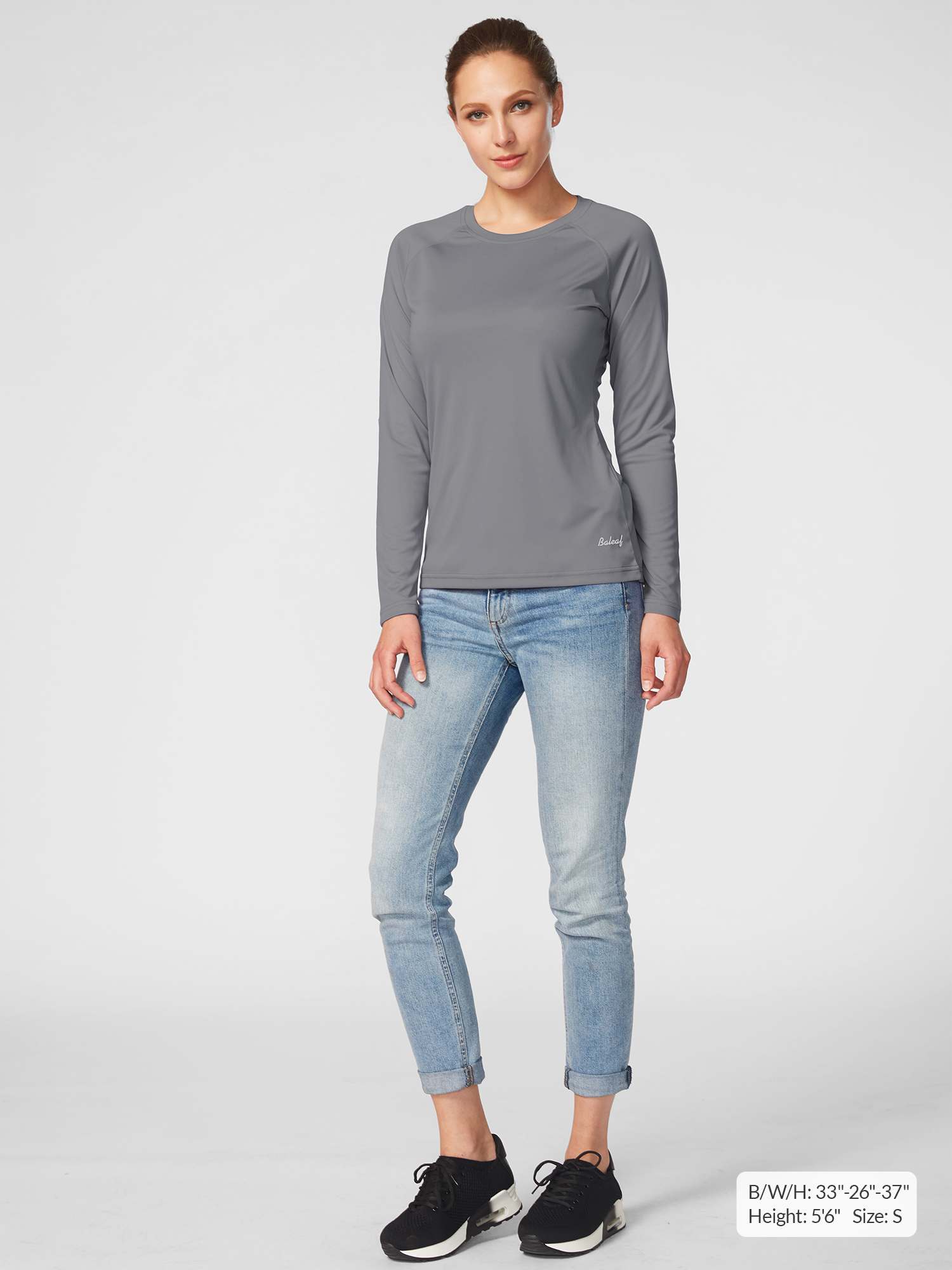 UPF50+ Camisa de sol en el cuello de la tripulación