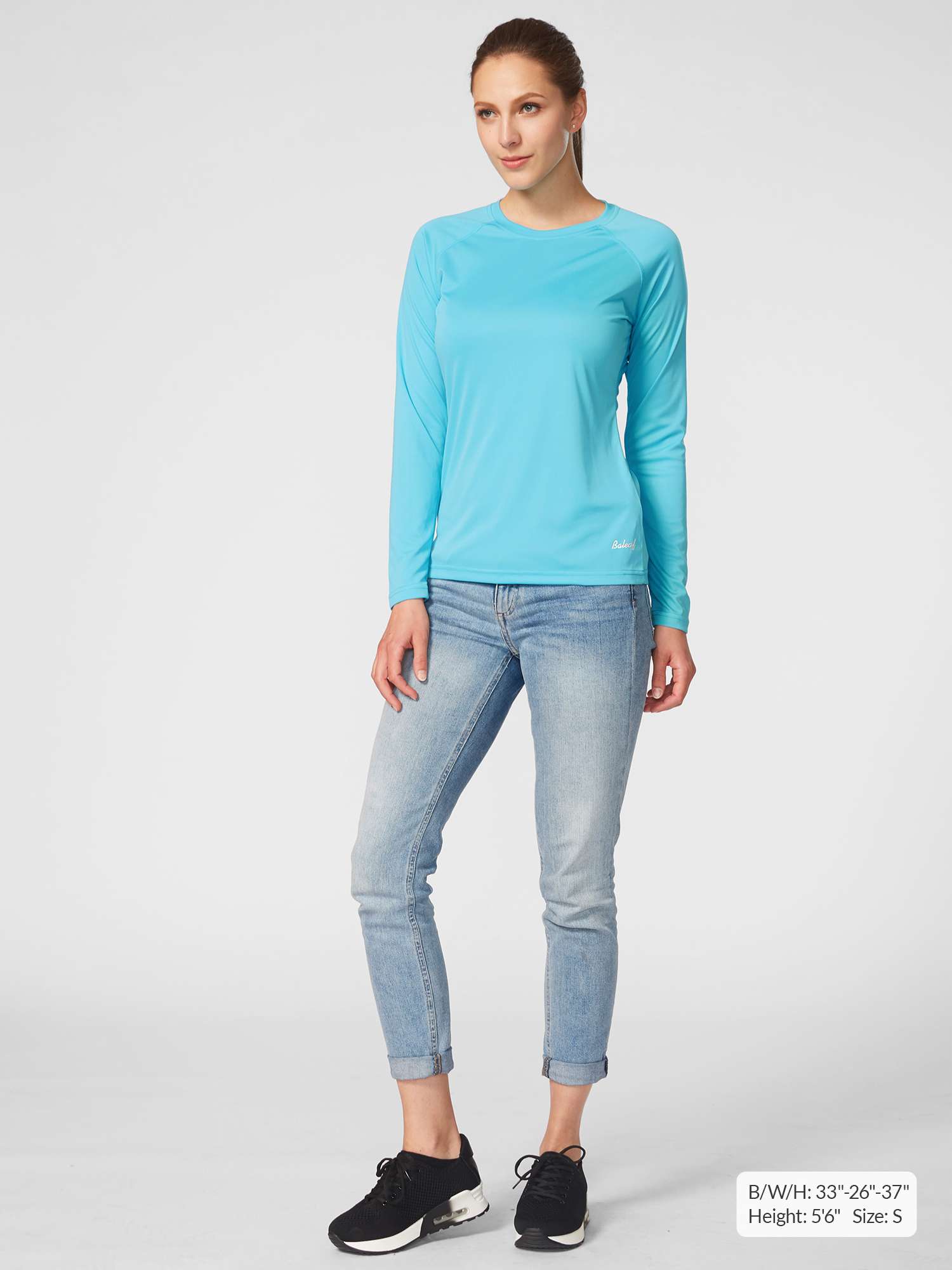 UPF50+ Camisa de sol en el cuello de la tripulación