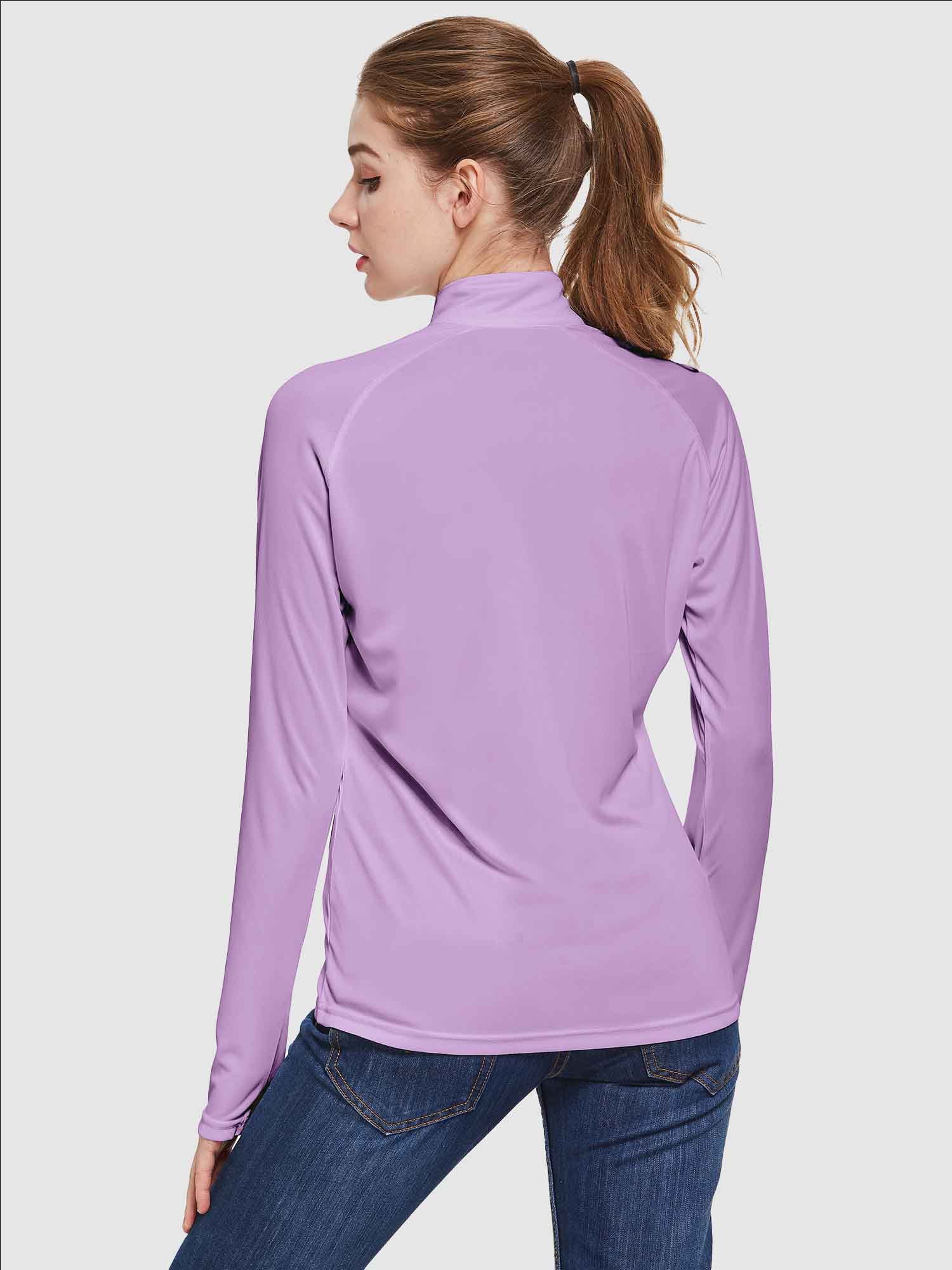 BALEAF T-shirt à Capuche Femme UPF 50+ - Manches Longues Anti-UV Zippé - Protection Solaire Sport
