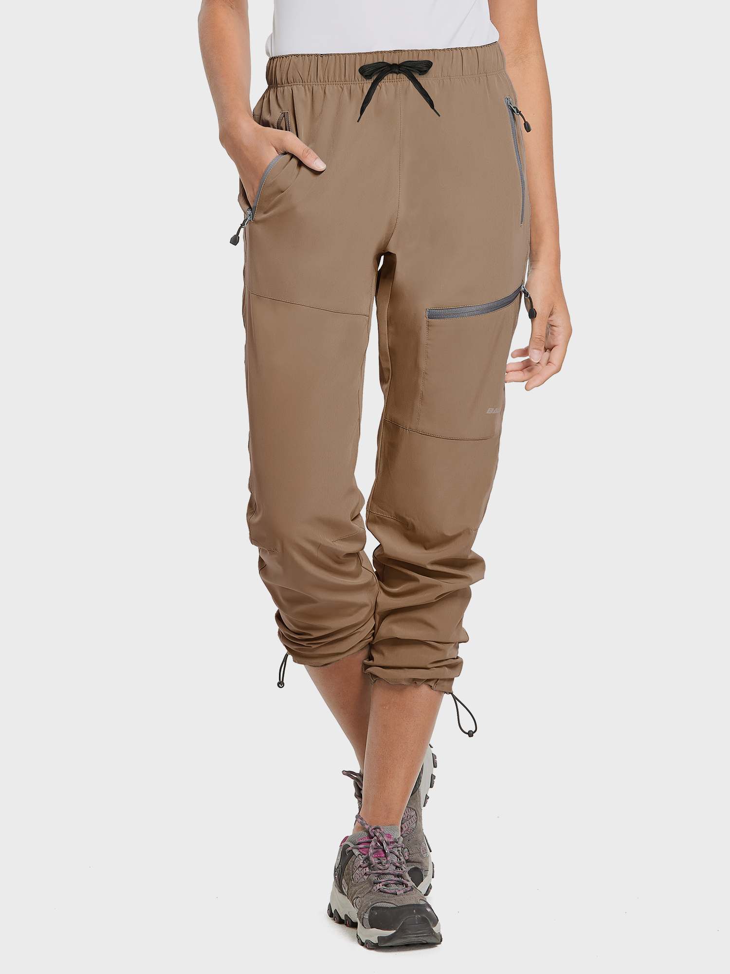 baleaf Wandelbroek voor dames, lichtgewicht, sneldrogend, gym, hardlopen, joggingbroek, zomer, reisbroek met ritszakken, Grijs, XXL baleaf Wandelbroek voor dames, lichtgewicht, sneldrogend, gym, hardlopen, joggingbroek, zomer, reisbroek met ritszakken, Grijs, XXL