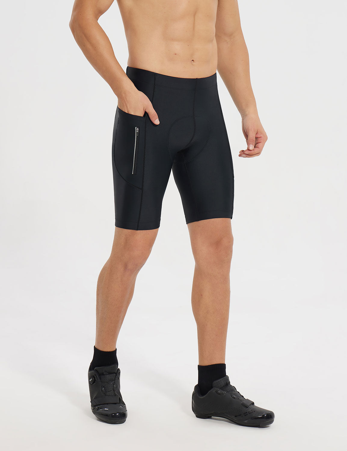 Baleaf Men's Lycra Cushioned Tight Cycling Shorts Anthracite Side