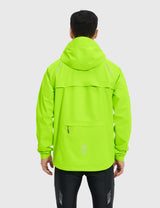 Baleaf Men's Breathable Waterproof Hooded Jacket Fluorescent Yellow Back