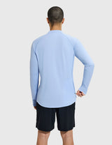Baleaf Men's Crewneck UPF 50+ Half-Zip Long Sleeve Kentucky Blue Back