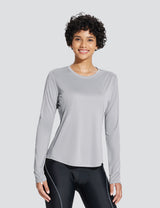 Baleaf Women's UPF50+ Crew Neck Cycling Long Sleeve Shirts High-Rise Main