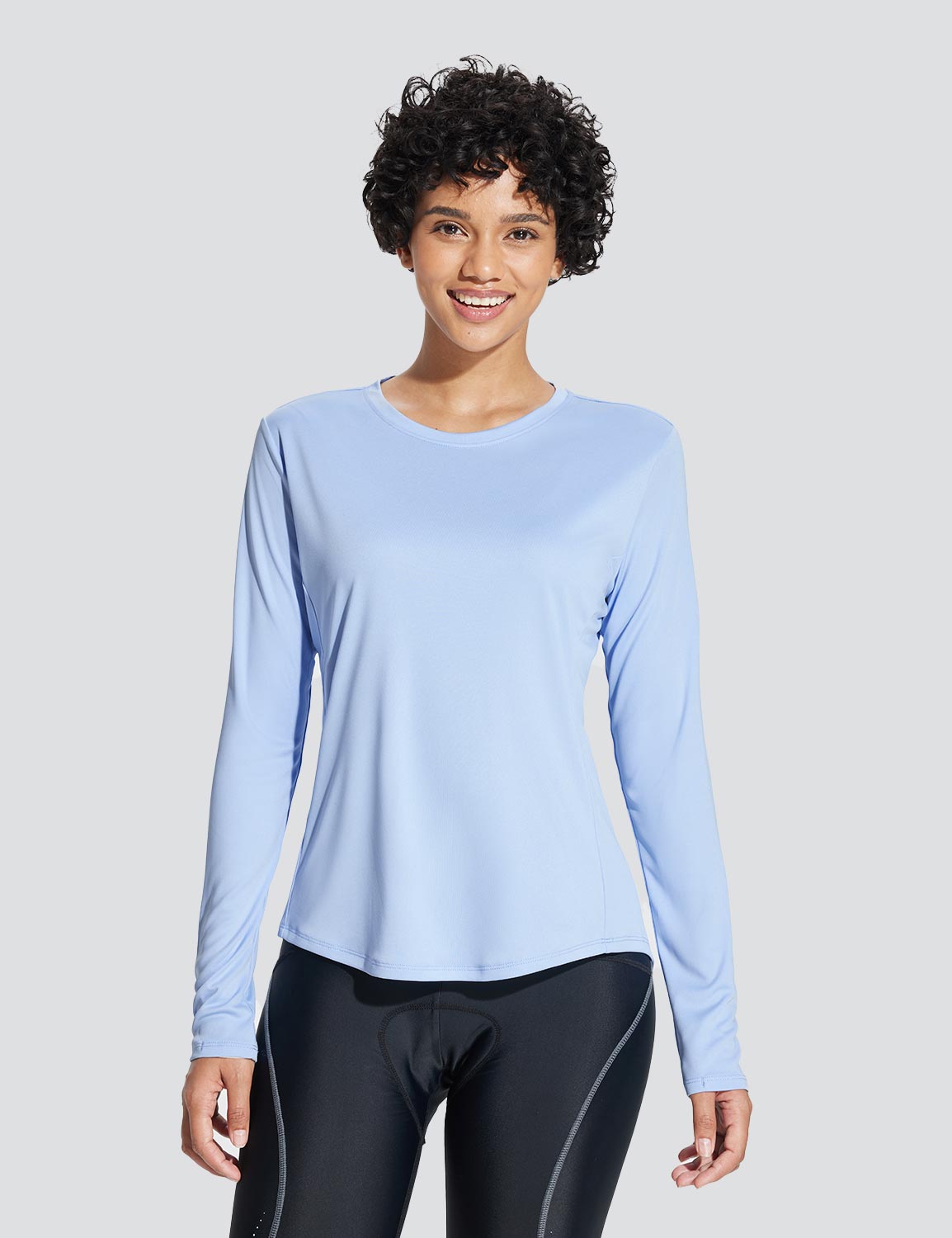 Baleaf Women's UPF50+ Crew Neck Cycling Long Sleeve Shirts Kentucky Blue Main
