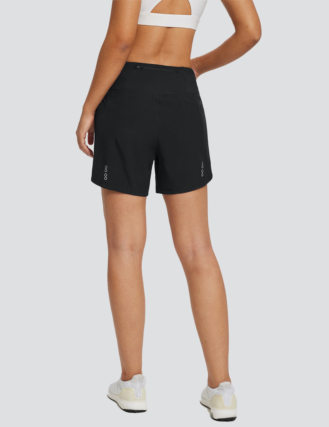 Baleaf Women's Lightweight 2 In 1 Padded Trail Shorts Anthracite Back