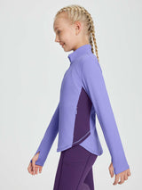 baleaf Girls Long Sleeve Shirts Fleece Jacket Fall Half Zip Pullover Kids Sweatshirts Athletic Thermal Coat