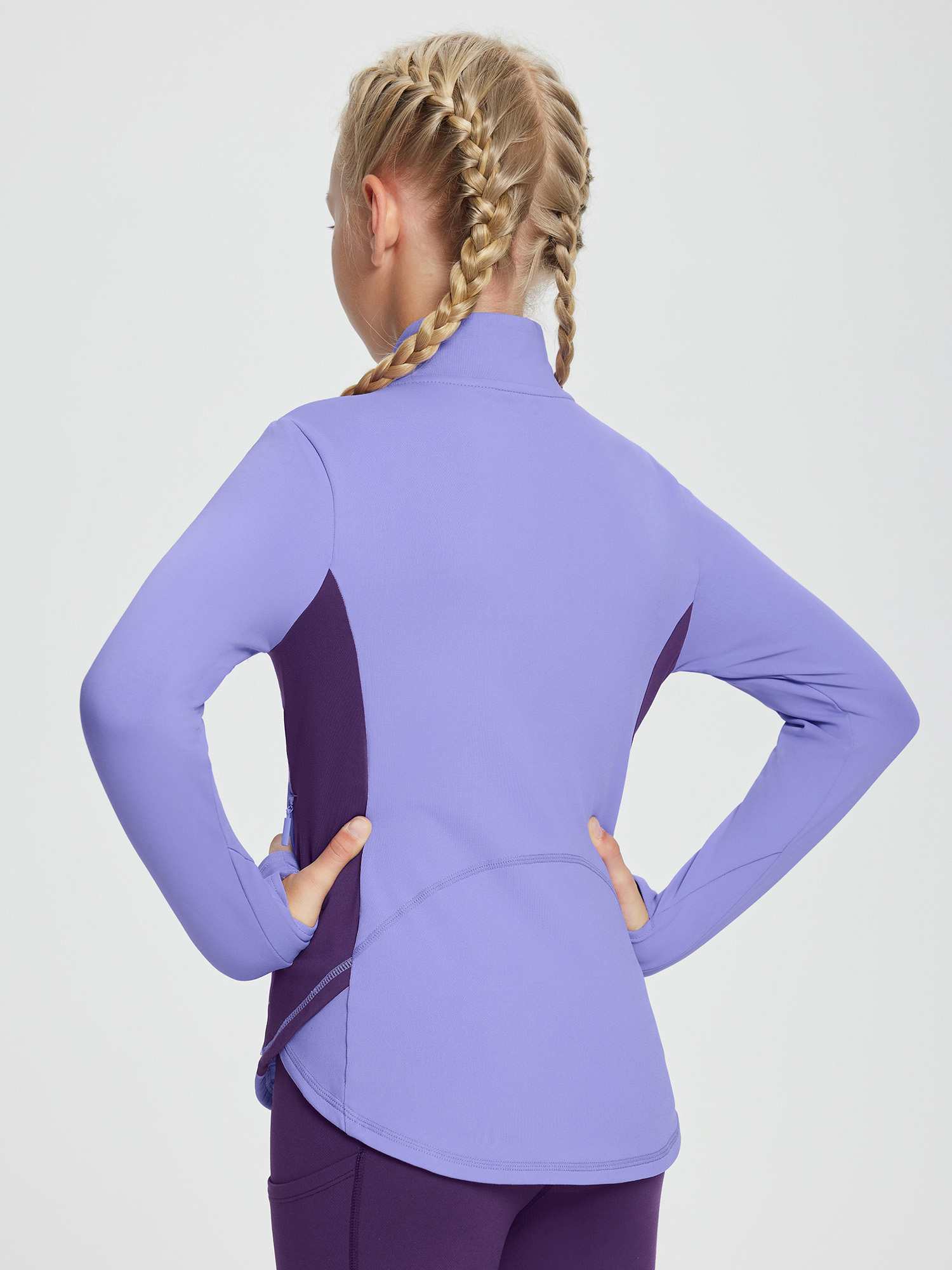 baleaf Girls Long Sleeve Shirts Fleece Jacket Fall Half Zip Pullover Kids Sweatshirts Athletic Thermal Coat