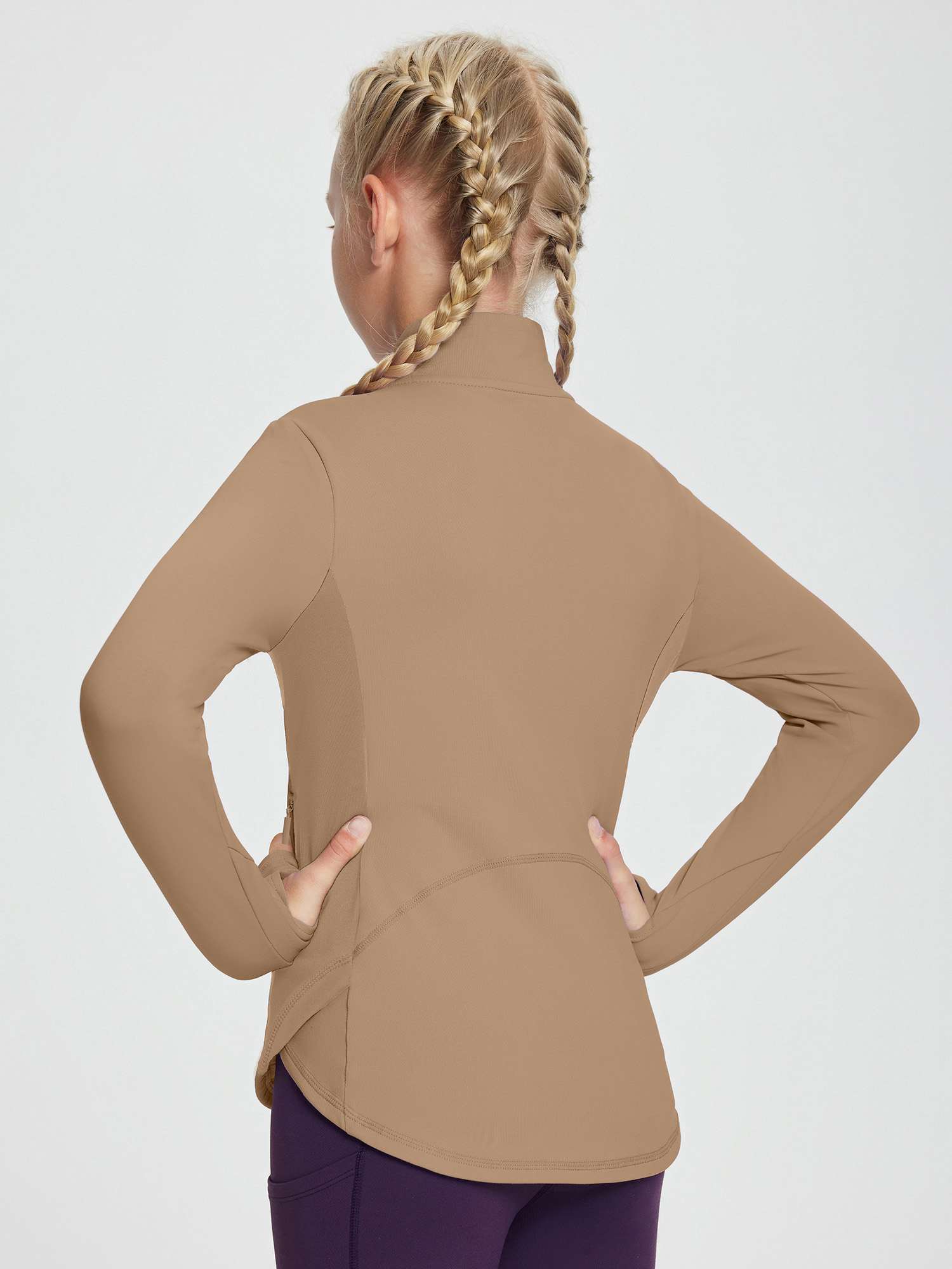 baleaf Girls Long Sleeve Shirts Fleece Jacket Fall Half Zip Pullover Kids Sweatshirts Athletic Thermal Coat