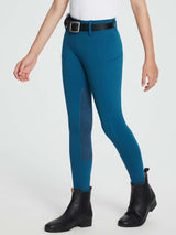 baleaf Girls Riding Pants Kids Equestrian Breeches Knee-Patch Zip Pocket Horseback Tights