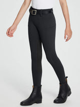 baleaf Girls Riding Pants Kids Equestrian Breeches Knee-Patch Zip Pocket Horseback Tights