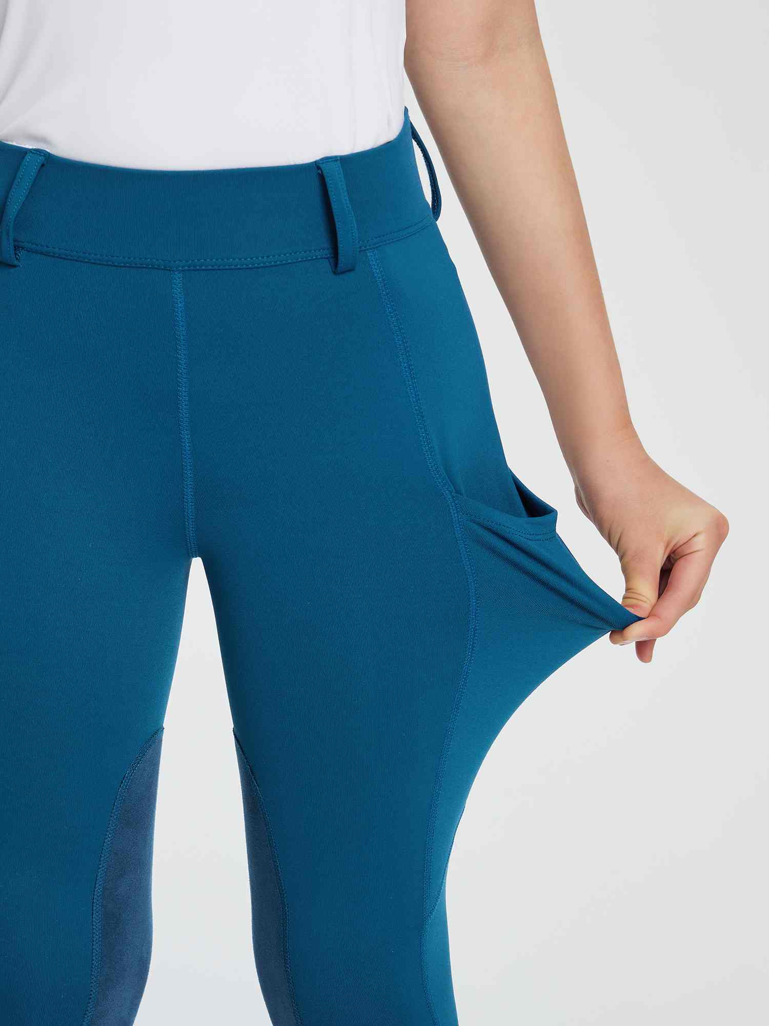 baleaf Girls Riding Pants Kids Equestrian Breeches Knee-Patch Zip Pocket Horseback Tights