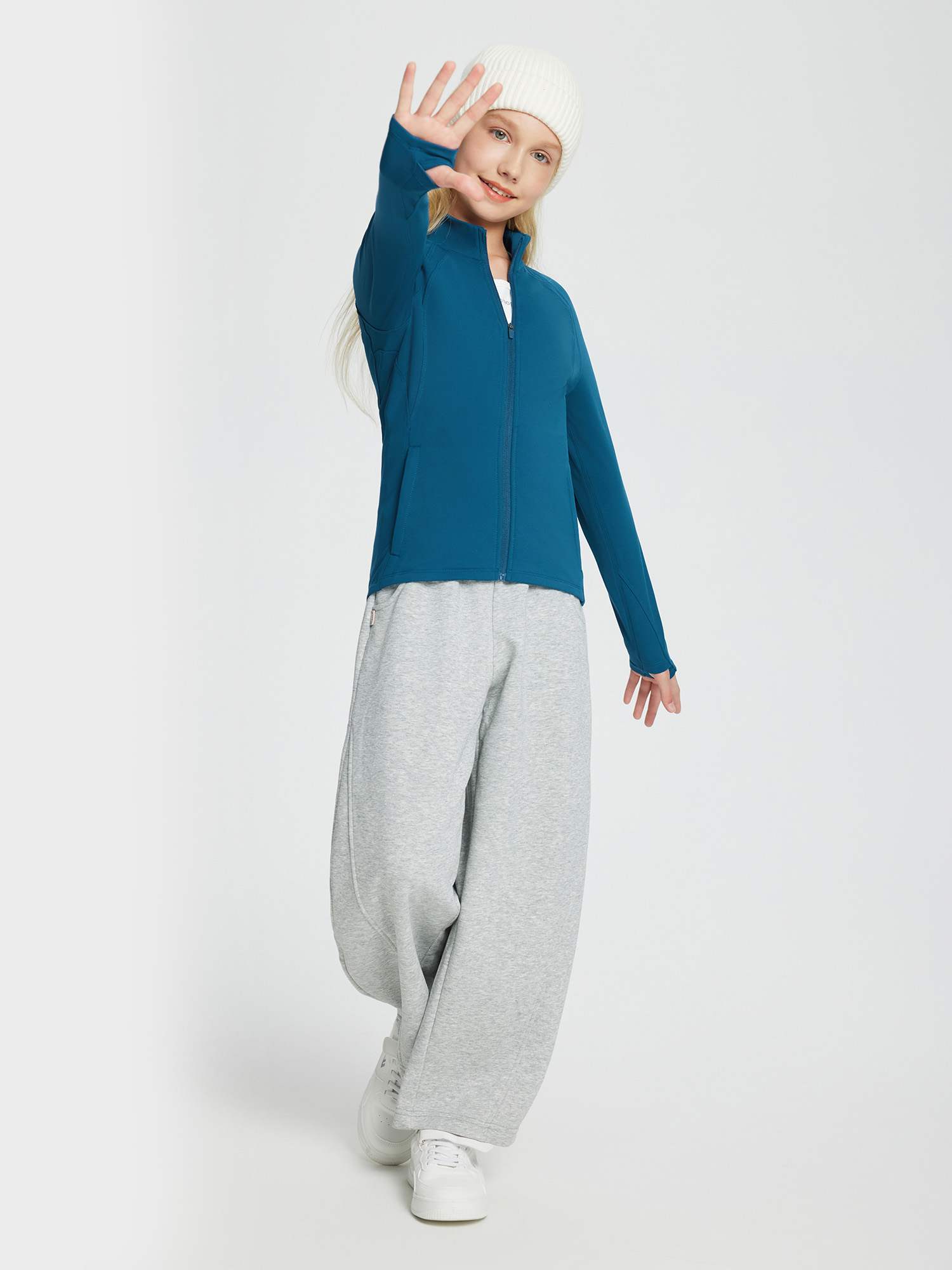 baleaf Fleece Girls Jacket Zip Up Fall Jackets Kids Equestrian Riding Shirts Thermal Athletic Sweatshirts Warm