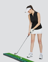 Baleaf Women's V-Neck Sleeveless Quarter-Zip Knit Polo Anthracite Full