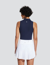 Baleaf Women's V-Neck Sleeveless Quarter-Zip Knit Polo Dark Sapphire Back