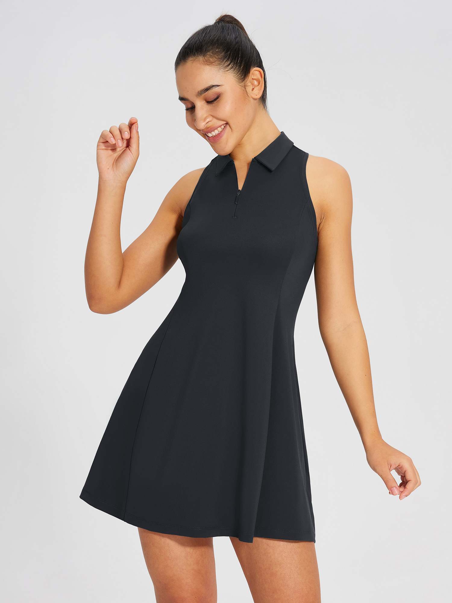 Sleeveless Golf Dress | Built-in Shorts & Moisture-Wick - Baleaf Light Blue / L Sleeveless Golf Dress | Built-in Shorts & Moisture-Wick - Baleaf Light Blue / L